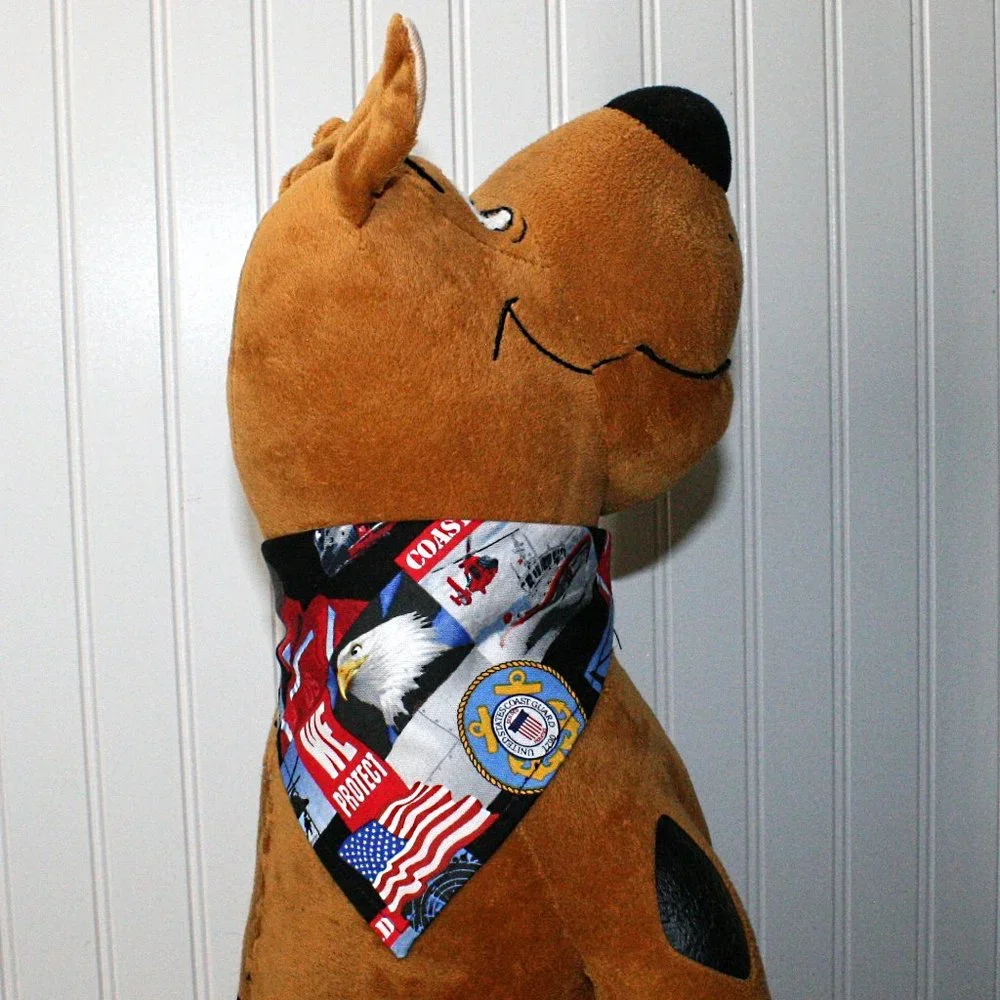 HAND CRAFTED Dog Cat Bandana US Military Coast Guard Pet Scarf Accessory - Picture 3 of 10